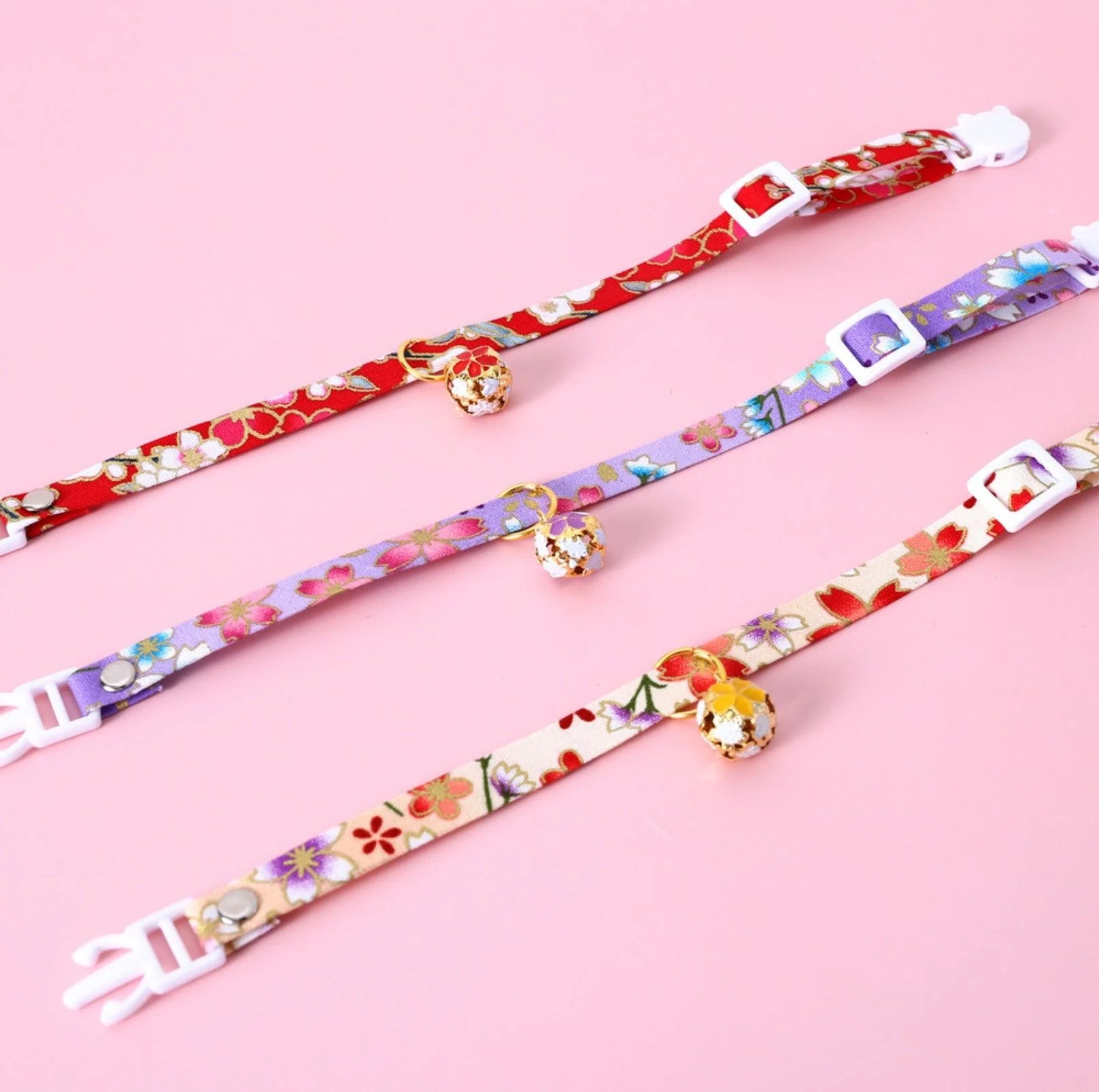 Japanese Style Adjustable Pet Flower Hollow Bell Collar - Image 9