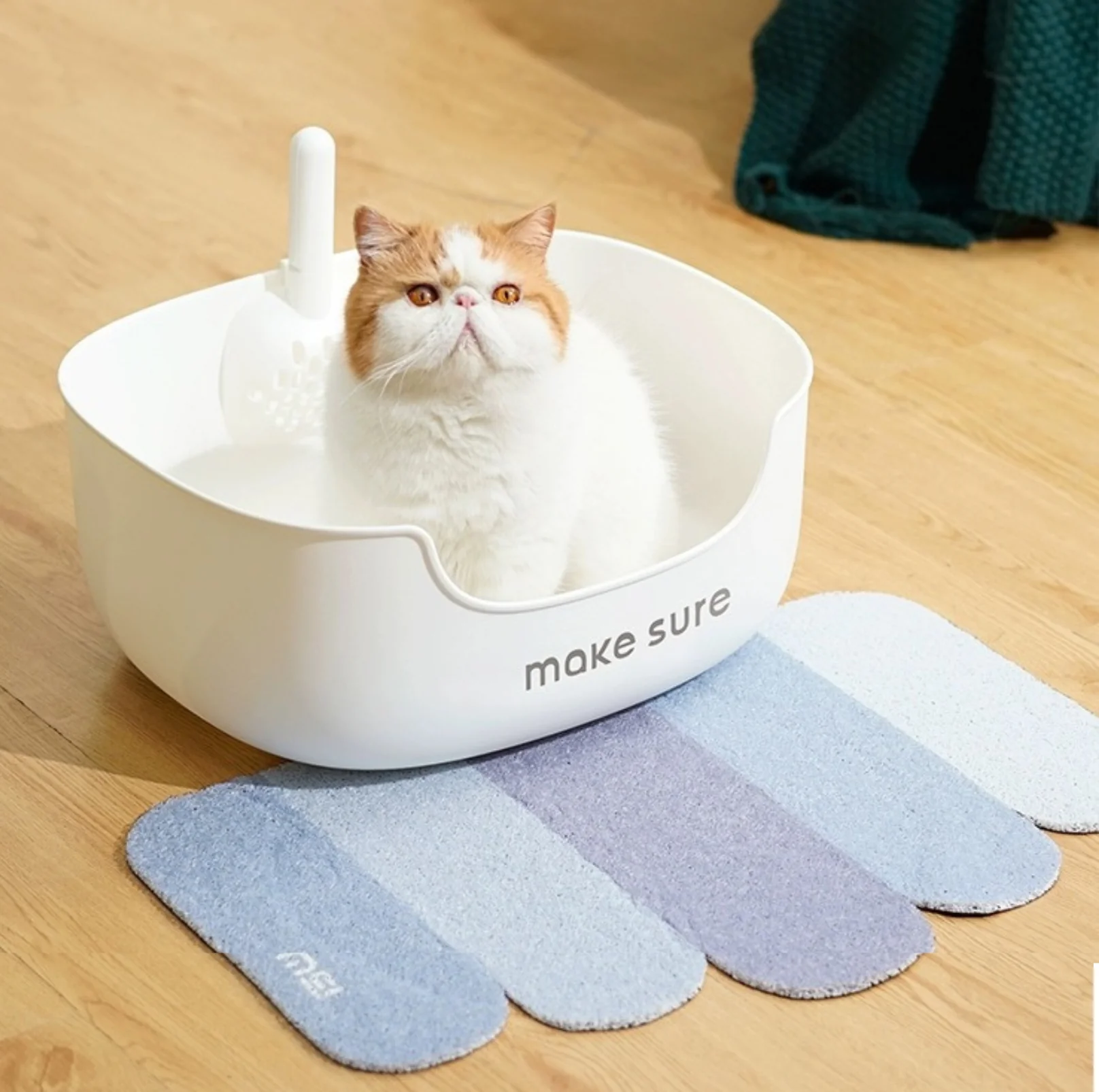 Makesure Open Cat Litter Tray Cat Litter Box  (Litter mat included) - Image 14