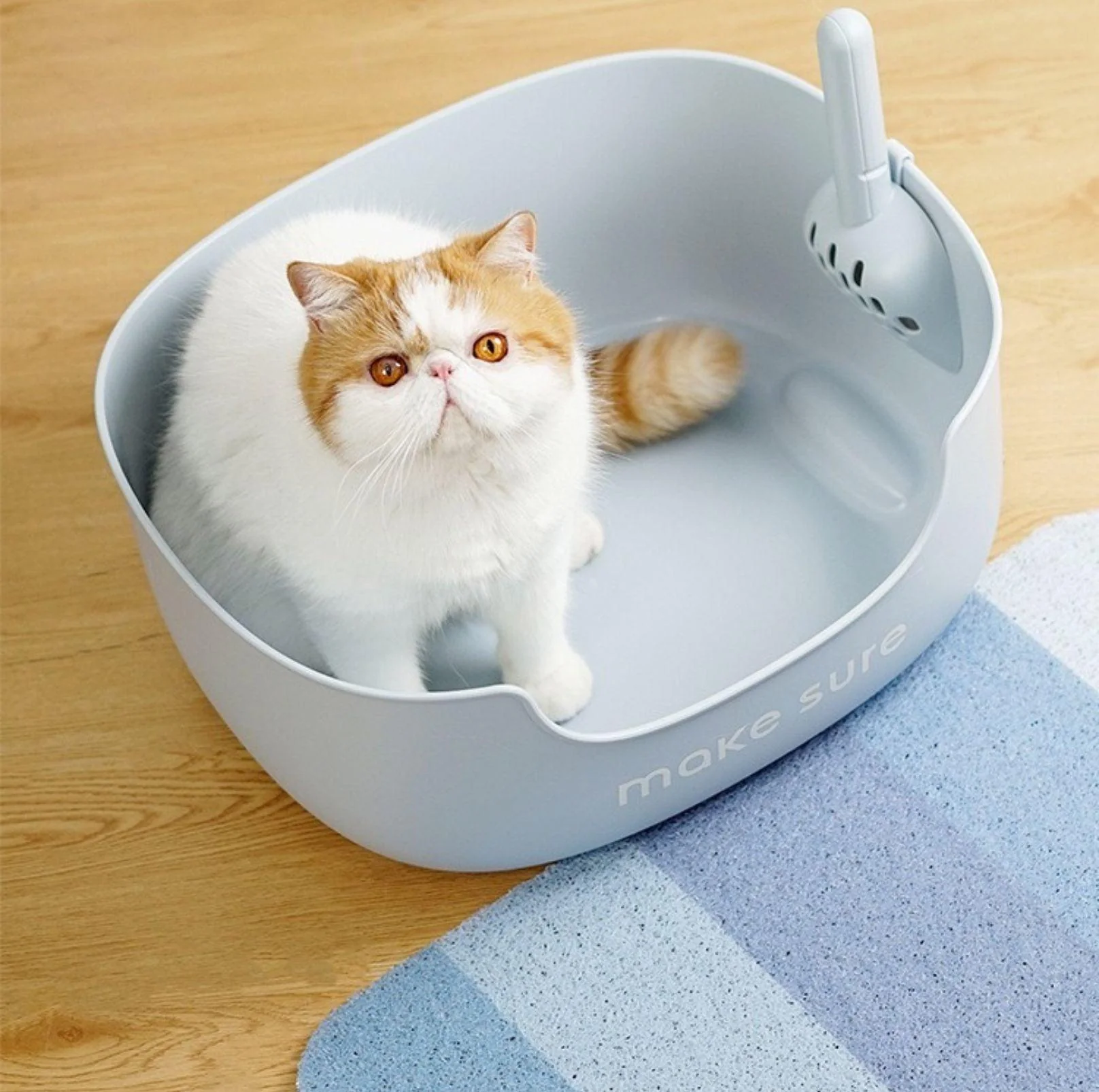 Makesure Open Cat Litter Tray Cat Litter Box  (Litter mat included) - Image 15