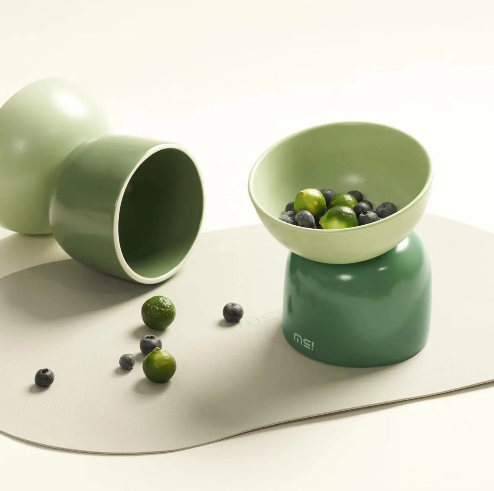 Makesure Sugar Bean Ceramic Double Pet Bowls For Cat and Small Dogs - Image 13