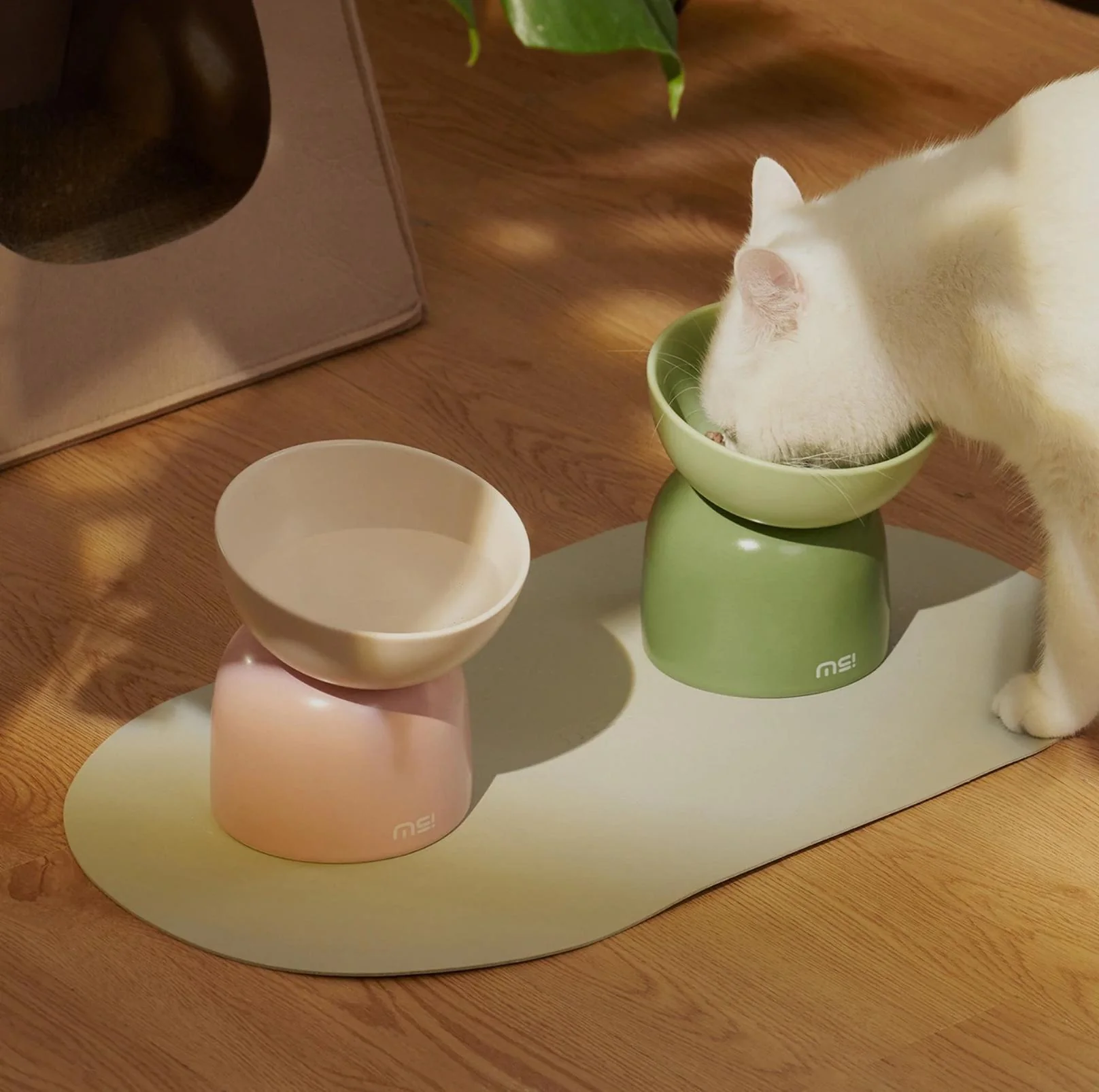 Makesure Sugar Bean Ceramic Double Pet Bowls For Cat and Small Dogs - Image 8
