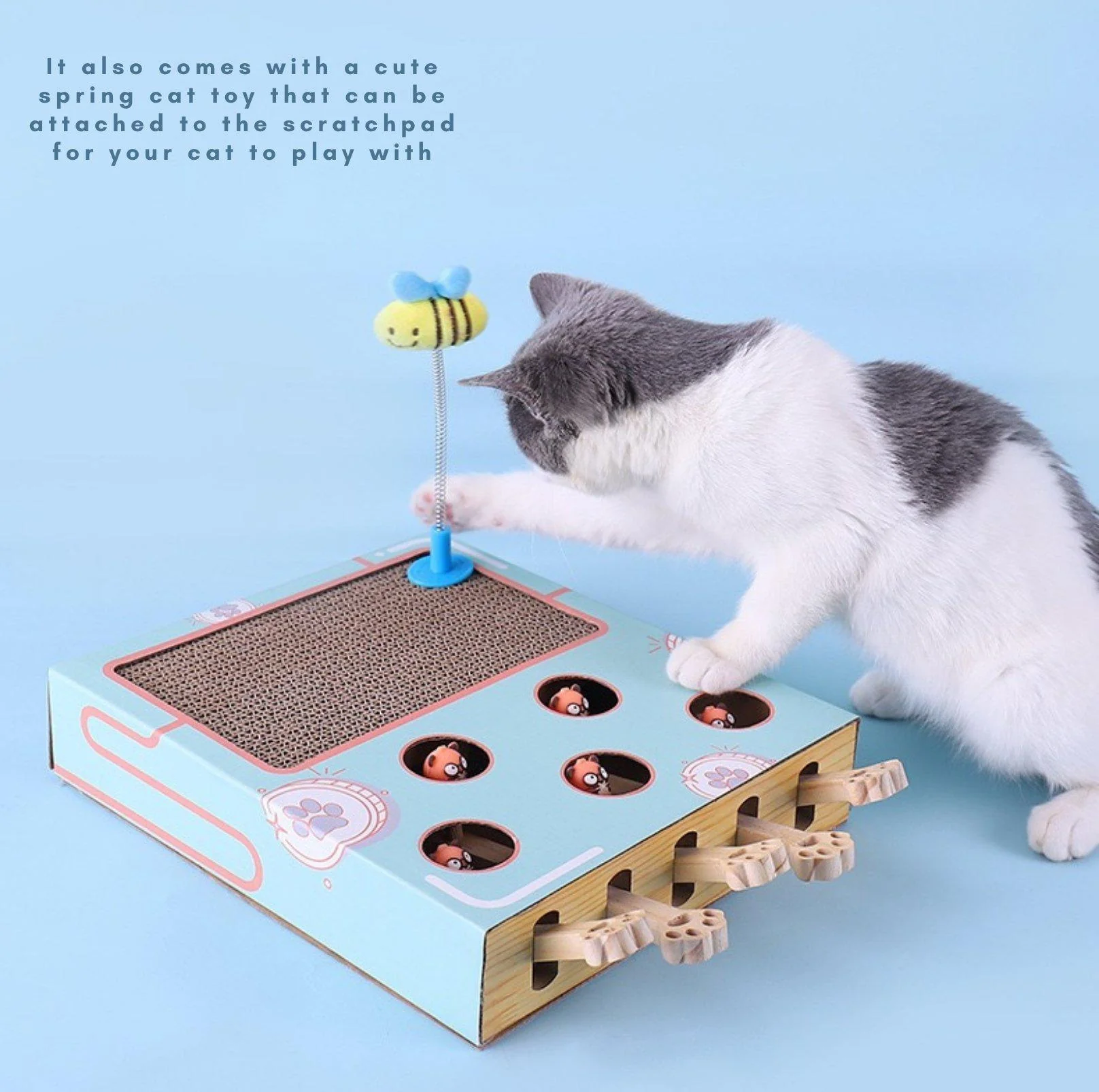 MIAOFAIRY Whack-a-Mole 3-in-1 Cat Scratcher and Toy - Image 5