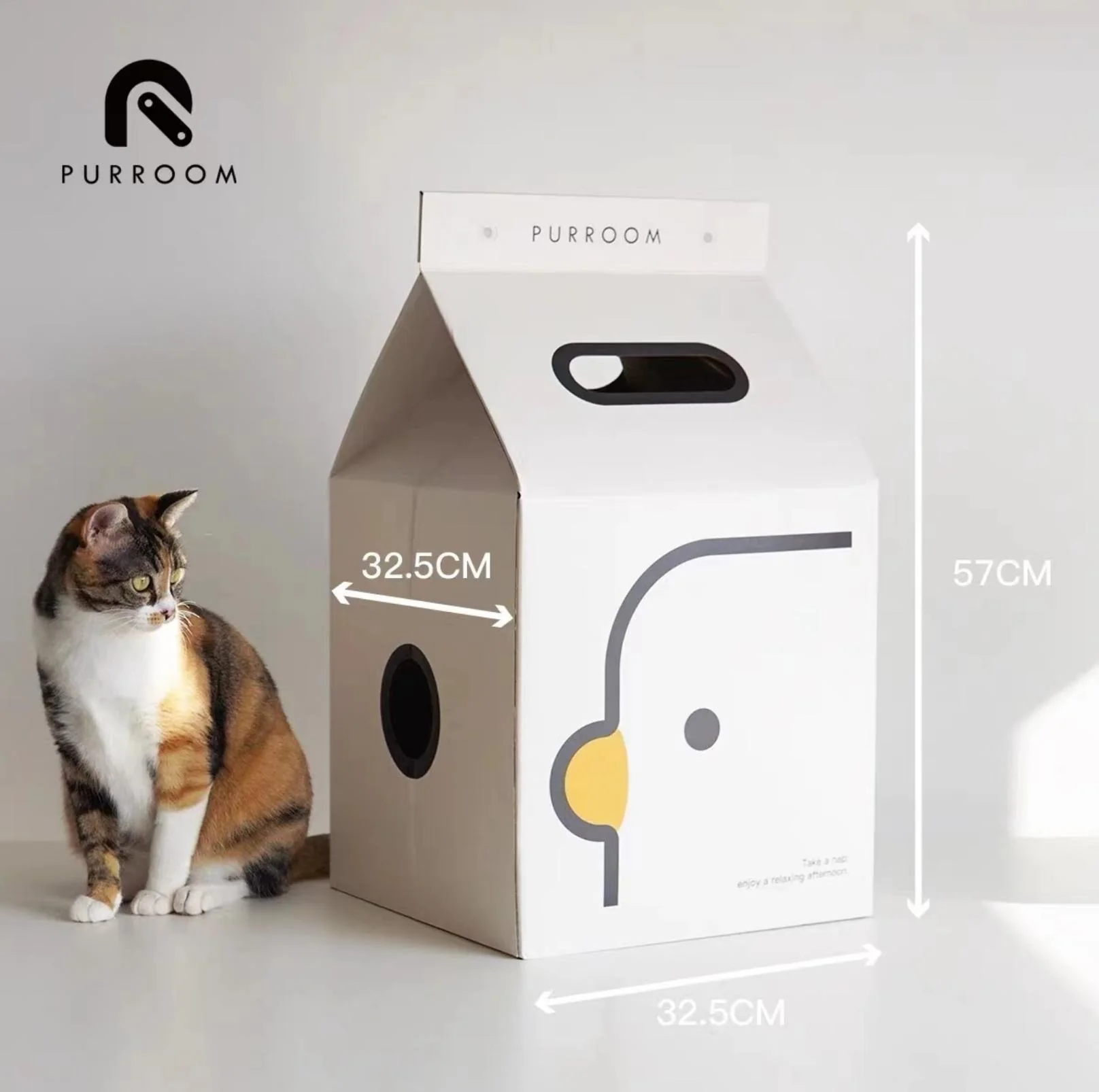 PURROOM Little Chicken Series Milk Box Cat Scratcher House - Image 3