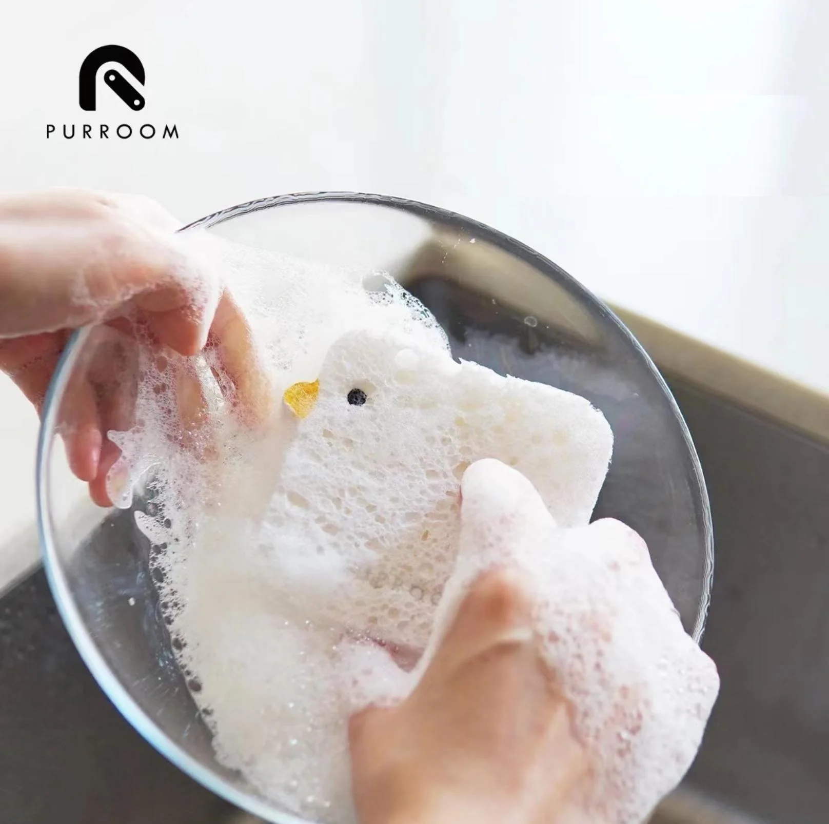 PURROOM Little Chicken Series: Eco-Friendly Wood Pulp Kitchen Sponge - Image 4